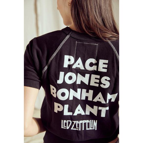 NEW PEOPLE OF LEISURE led zeppelin short sleeve icarus raglan in black - Picture 2 of 4